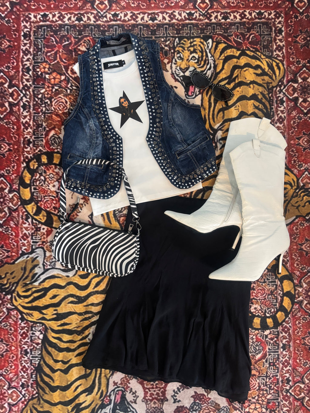 Denim Studded Waistcoat