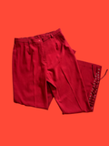 Vintage Red Eyelet Lace-Up Trousers