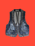 Denim Studded Waistcoat